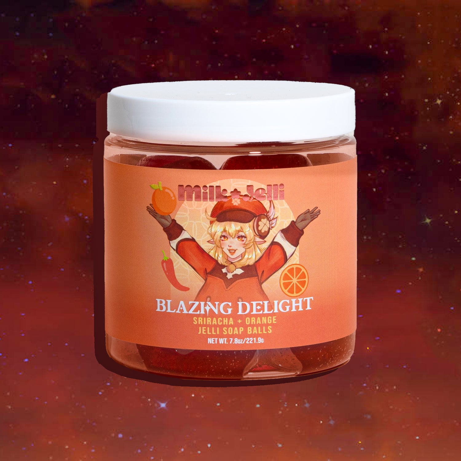 Genshin Impact Blazing Delight Sriracha + Orange Jelli Soap Balls