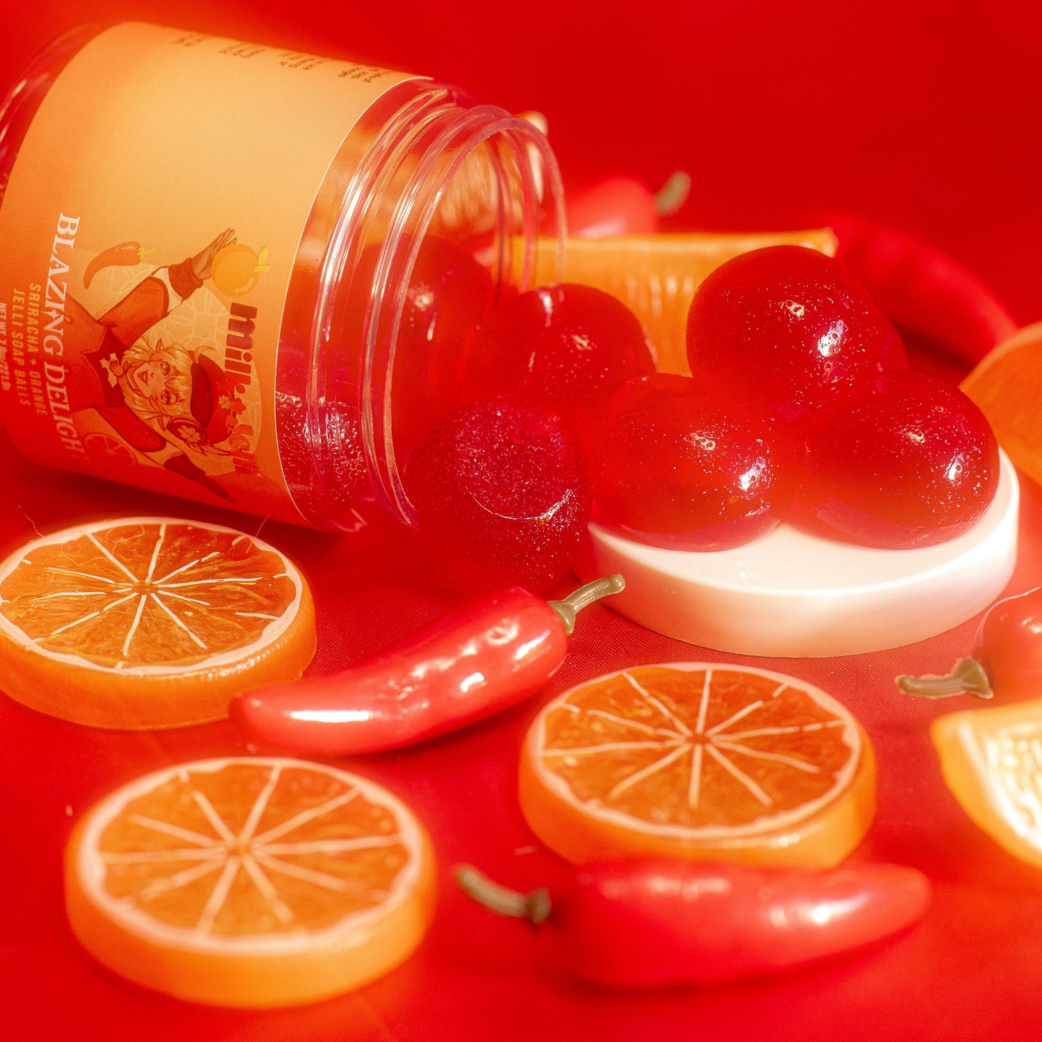 Genshin Impact Blazing Delight Sriracha + Orange Jelli Soap Balls