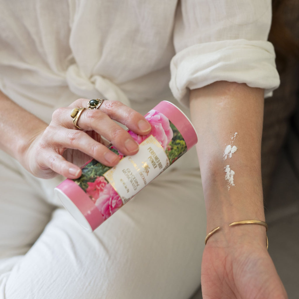 Perfumed Body Powder 3oz Glycerine Rosewater - Camille Beckman