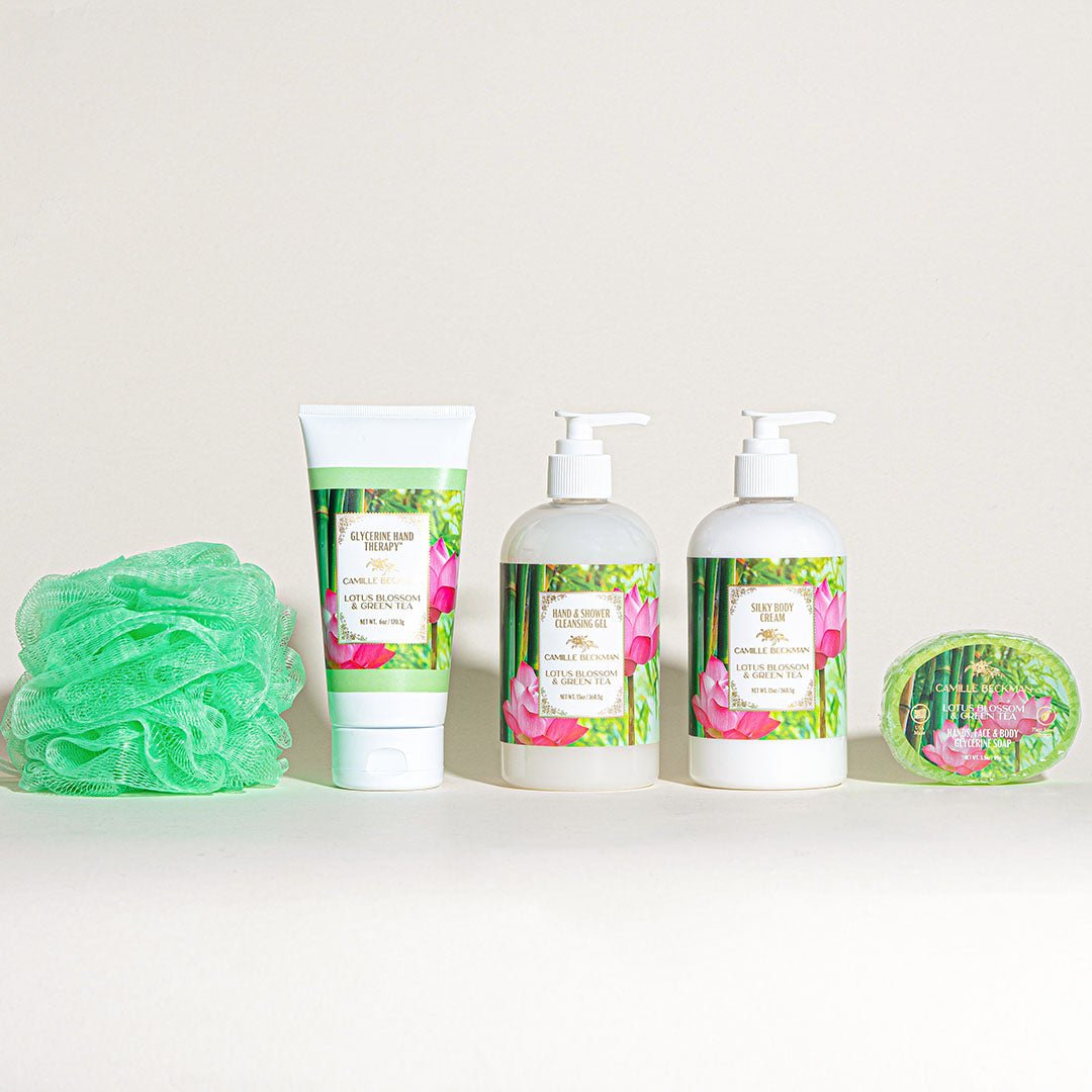Essentials Gift Basket Lotus Blossom & Green Tea - Camille Beckman