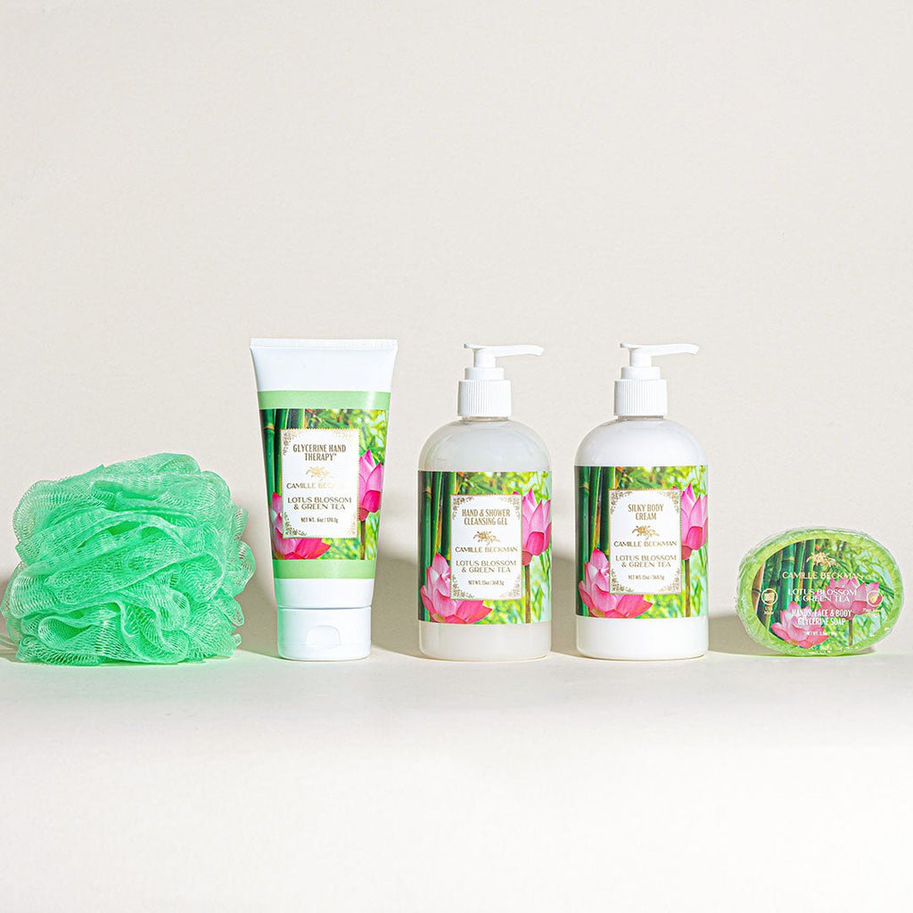 Essentials Gift Basket Lotus Blossom & Green Tea - Camille Beckman