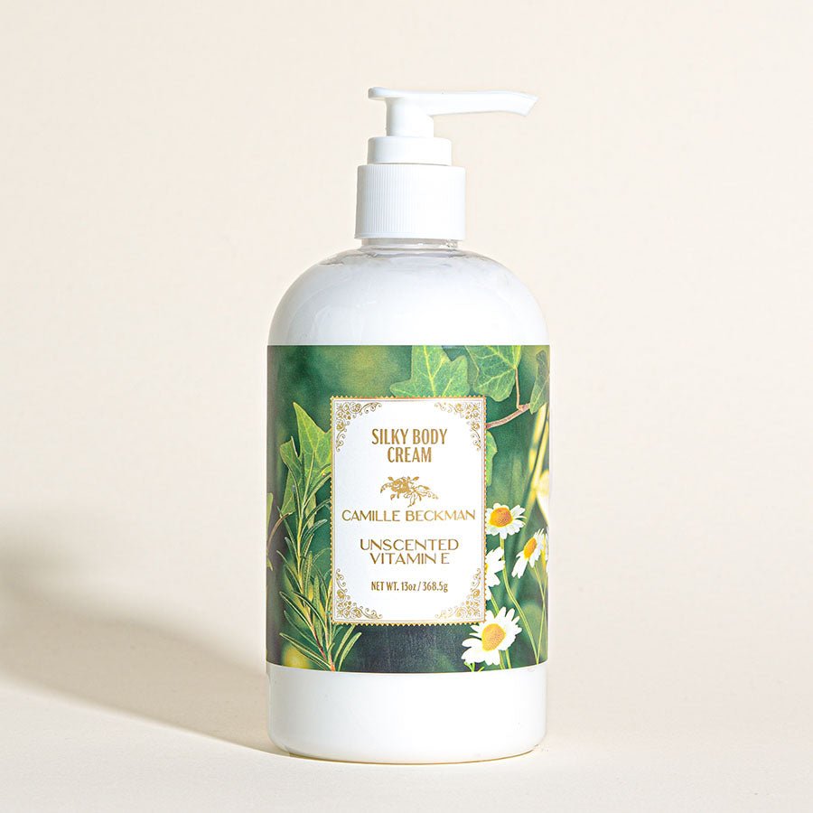 Silky Body Cream 13oz Unscented Vitamin E - Camille Beckman