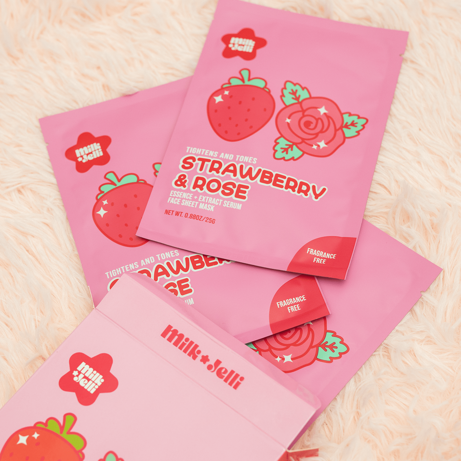 Strawberry + Rose Face Mask Box of 7 Camille Beckman Strawberry + Rose Face Mask Box of 7 Camille Beckman